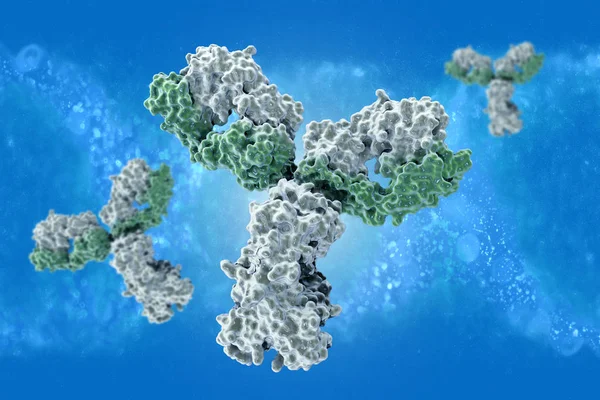Virüs Karşı Mücadelede Kullanılan Gerçek Hücre Antikorların Dijital Görüntü — Stok fotoğraf