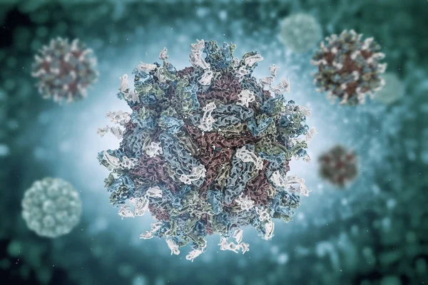 뎅기열 바이러스입니다 Engue 바이러스 뎅기열 바이러스 Pdb 4C2I Serotype Complexed — 스톡 사진