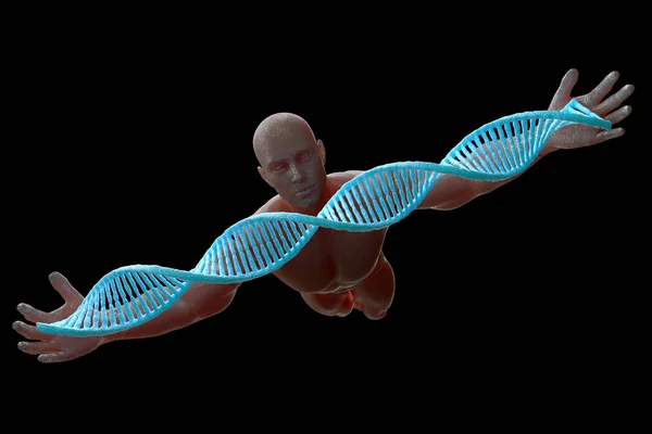 Dna Molekülleri Insan Renkli Illüstrasyon — Stok fotoğraf