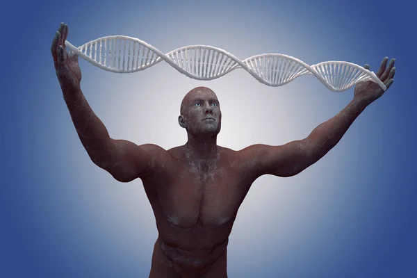 Dna Moleculen Man Kleurrijke Illustratie — Stockfoto