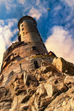 Cape Aniva atomik deniz feneri. Sahalin.