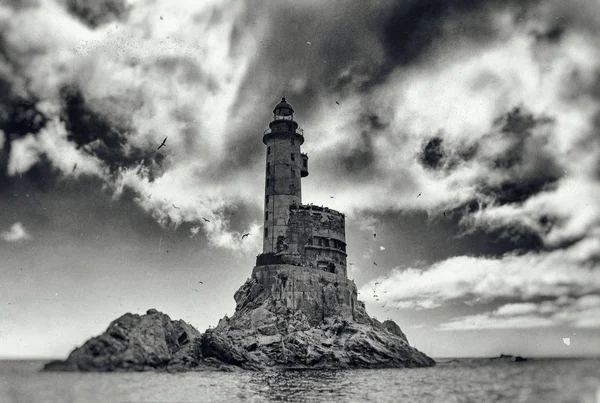 Cape Aniva atomik deniz feneri. Sahalin.