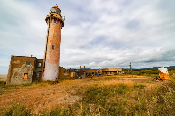 Sacalina Farol Cabo Slepikovskogo — Fotografia de Stock