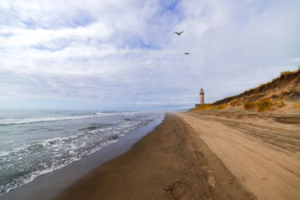 Lighthouse Cape Slepikovskogo Sakhalin — Stock Photo, Image