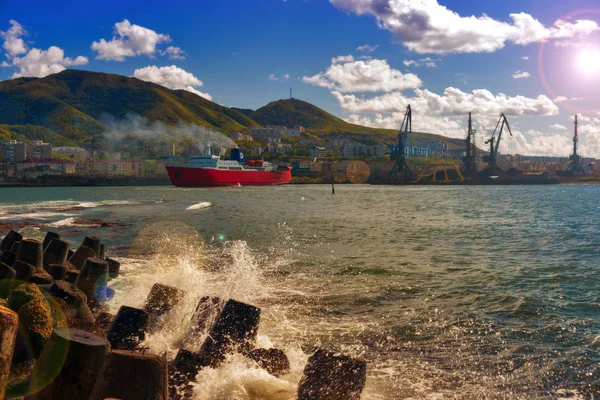 Portu Miasta Kholmsk Południe Sachalin — Zdjęcie stockowe