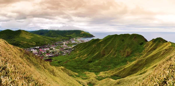 Villaggio Chekhov Una Vista Volo Uccello Sakhalin — Foto Stock