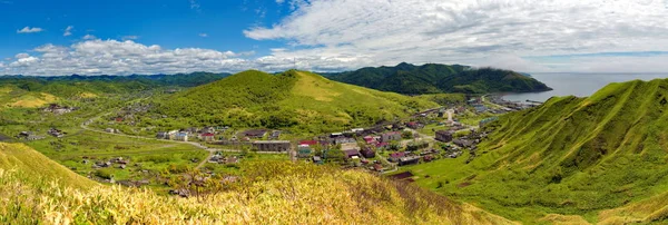 A aldeia de Chekhov da vista de um pássaro. Sacalina . — Fotografia de Stock