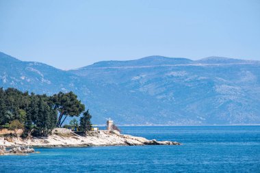 Istria şehir Rabac Deniz Feneri, Ada Cres ile Hırvatistan