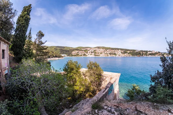 View from lost place port to Rabac in Istria, Croatia