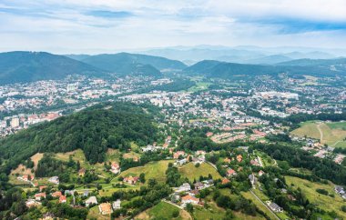 Styria, Avusturya 'da Andritz ilçesi ile şehir Graz hava manzarası
