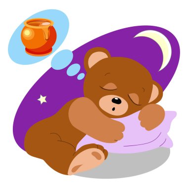 Uyku ve bal bir pot hayal oyuncak ayı. Çizgi film karakteri.