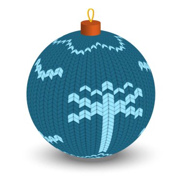 3-d örme doku topla. Noel dekorasyonu. Öğe Noel kartları tasarımı için.