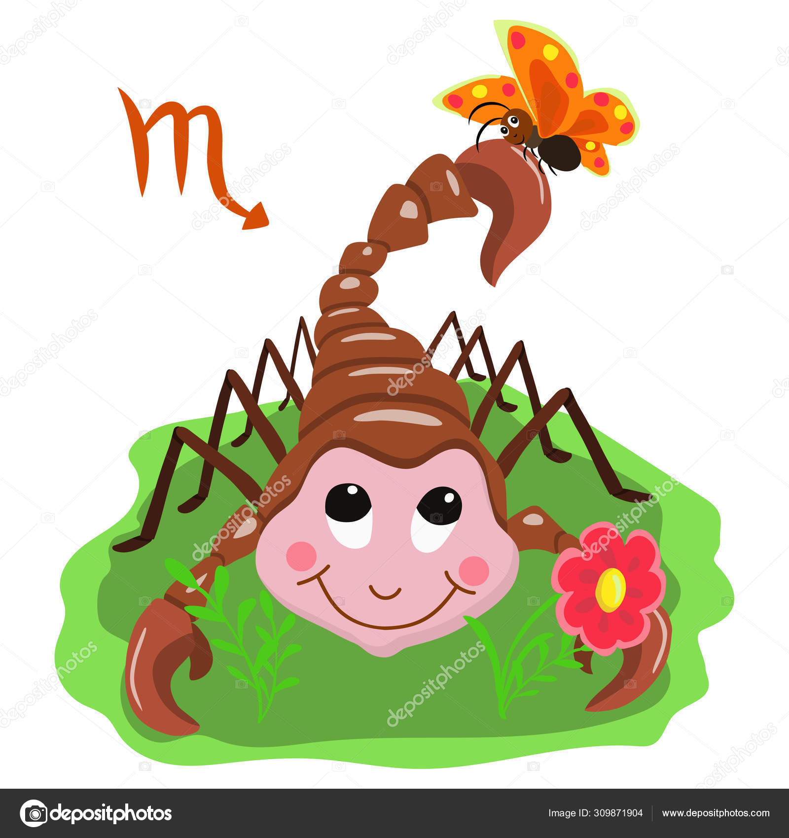 Astrology Zodiac Sign Scorpio Funny Children Illustrations Cartoon Style Vector Image By C Angel Z Vector Stock