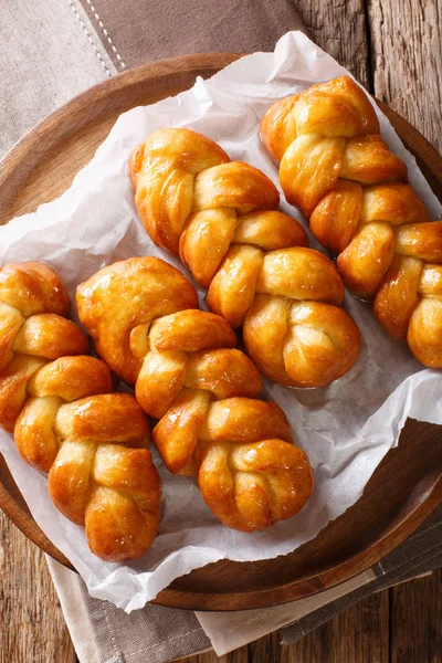 Sobremesa Sul Africana Donut Frito Pegajoso Koeksisters Com Close Xarope — Fotografia de Stock