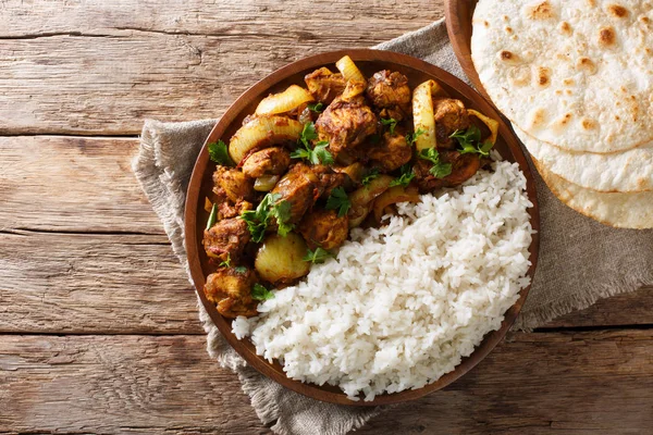 Pollo Pyaaza Cocinado Una Variedad Especias Yogur Kasoori Methi Servido —  Fotos de Stock