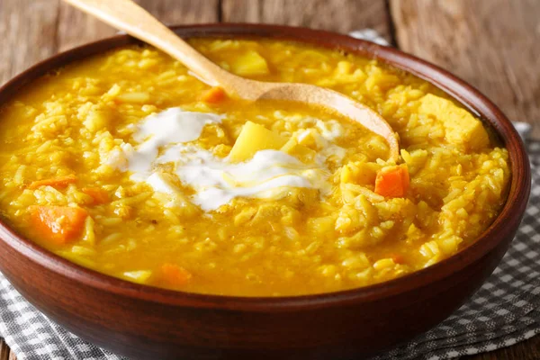 Mulligatawny Suppe Hat Viele Schichten Von Warmem Geschmack Mit Curry — Stockfoto