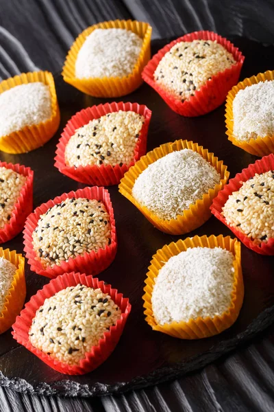 Daifukumochi Daifuku Uma Confeção Japonesa Que Consiste Pequeno Mochi Redondo — Fotografia de Stock