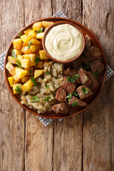 Rydberg Boeuf Suédois Aux Oignons Frits Pommes Terre Croustillantes Avec — Photo