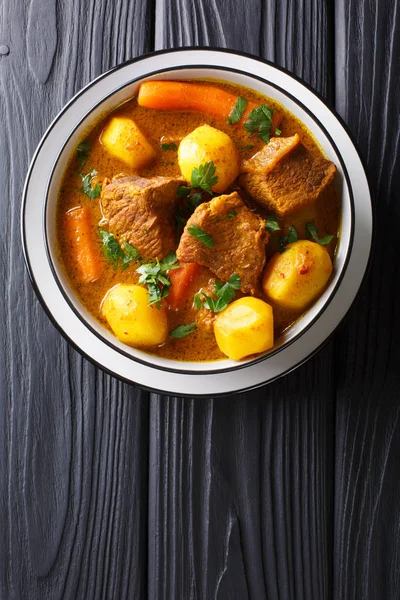 Namibie Potjiekos plat d'agneau traditionnel aux légumes close-up — Photo