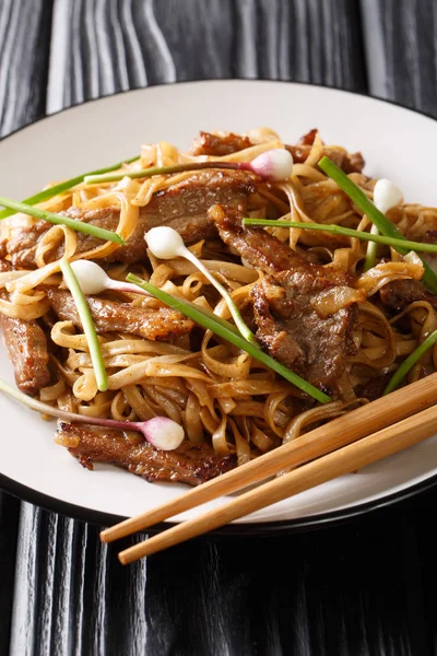 Beef Chow Fun - Beef stir-fried with rice noodle, bean sprouts,