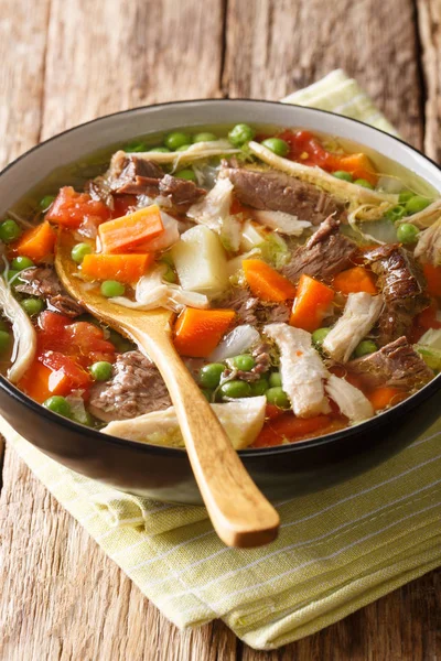 Booyah is a fall stew tradition of the Upper Midwest close-up in — Stock Photo, Image