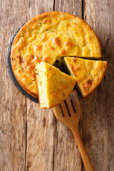 Tarte Traditionnelle Avec Chou Des Herbes Des Œufs Durs Gros — Photo