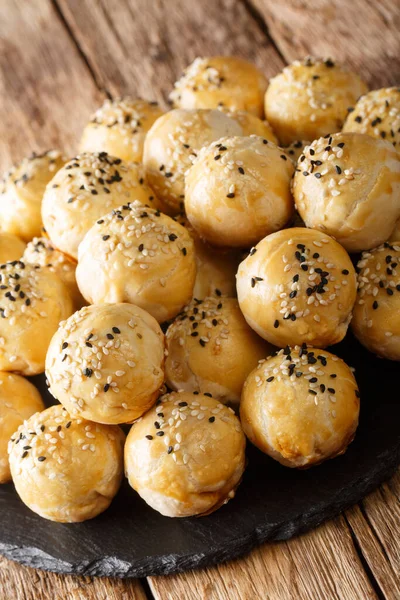 Tambun Biscuitsor Tausa Pia Mung Bean Pastry Close Sobre Mesa — Fotografia de Stock