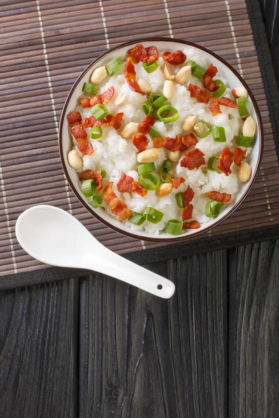 Chinesische Küche Congee Jook Kochendem Reis Mit Viel Wasser Bei — Stockfoto