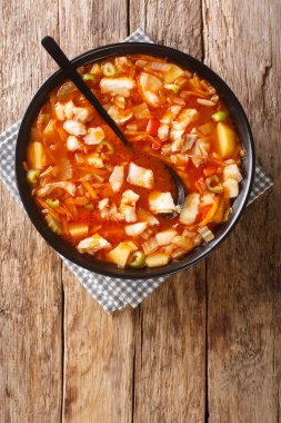 Bermuda balık çorbası, Bermuda 'nın ulusal yemeği olarak kabul edilen bir çorbadır. Temel bileşenleri balık, domates ve siyah romla tatlandırılmış soğandır. Yukarıdan dikey üst görünüm