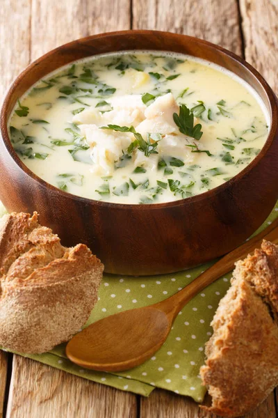 Cullen skink, one of Scotland's most famous dishes, is a hearty soup that is traditionally made with smoked haddoc — Stock Image Cullen Skink One Scotland Most Famous Dishes Hearty Soup Traditionally Royalty Free Stock Photos