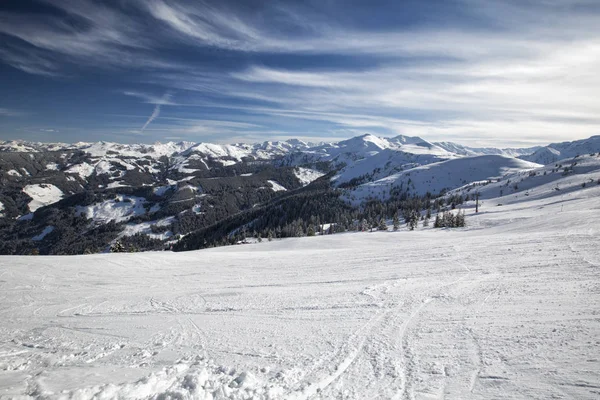 Panoramic Winter View Alps Austria — Stock Photo, Image