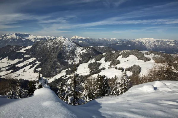 Panoramic Winter View Alps Austria — Stock Photo, Image