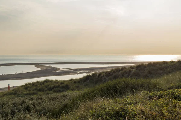 Het kväll på stranden — Stockfoto