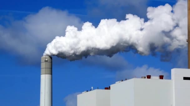 Smoke pollution of a power plant — Stock Video