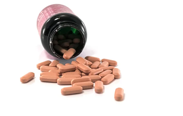 Garrafa de comprimidos ou medicamentos — Fotografia de Stock