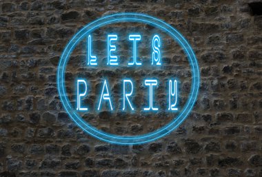 parti bir duvara Neon metin sağlar