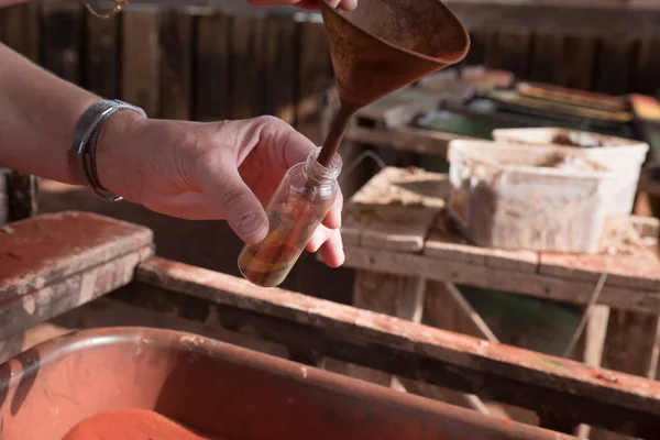 Botella de arena de relleno — Foto de Stock