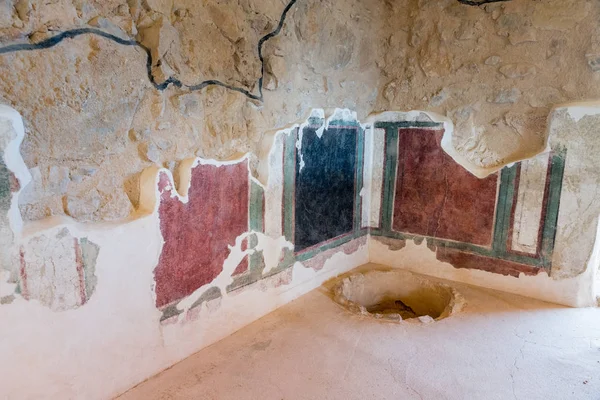 Gamla Ancien väggmålning i Masada — Stockfoto