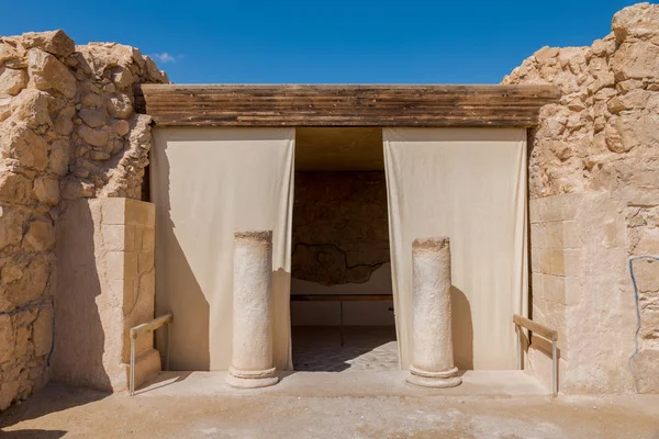 Ancient Commandant ' s Residence på Masada — Stockfoto
