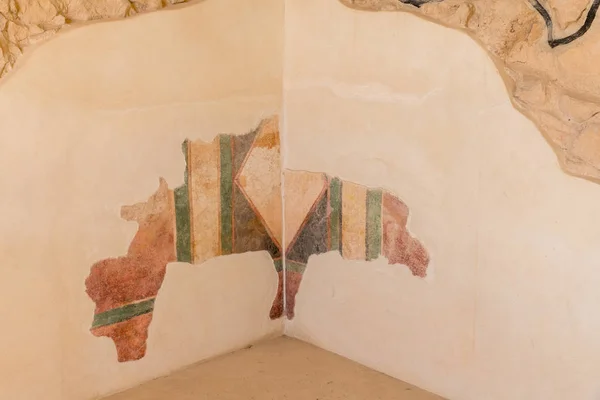 Antica pittura murale in masada — Foto Stock