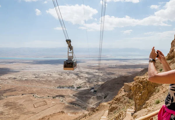 Téléphérique jusqu'à Masada en Israël — Photo