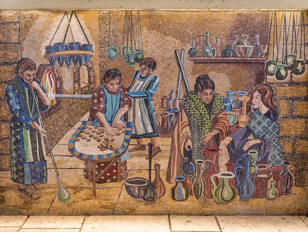 卡多街头绘画在亚美尼亚区在耶路撒冷 — 图库照片