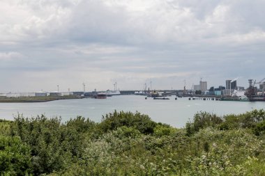 Hollanda'da rotterdam limanına entrence