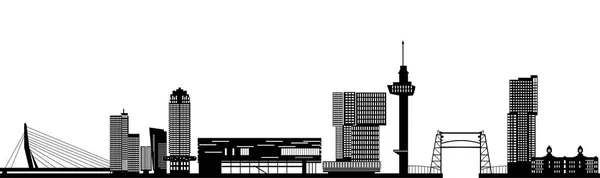 Rotterdam Skyline Holandia z tekstem — Wektor stockowy