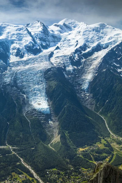 Mont Blanc Massif Chamonix Town Viewed Aiguilles Rouges Chamonix Mont — Φωτογραφία Αρχείου