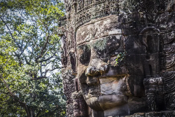 Face Tower Bayon Angkor Thom Siem Reap Cambodia — Stock Photo, Image