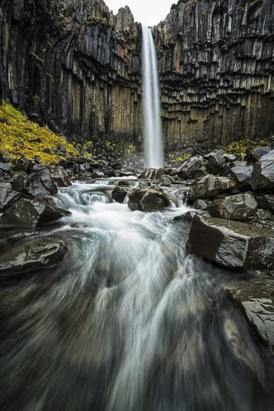 Vista Diurna Cascada Svartifoss Islandia — Foto de Stock