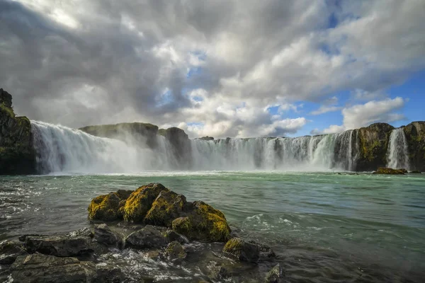 Vista Panoramica Della Cascata Godafoss Distretto Bardalur Islanda — Foto Stock