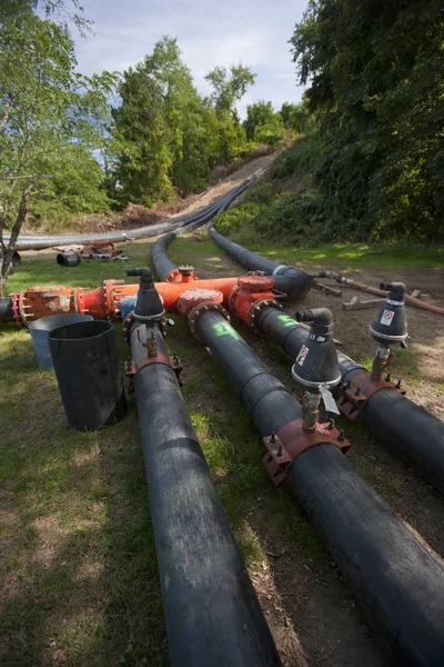 Gasoducto Aguas Residuales Una Planta Tratamiento Aguas — Foto de Stock