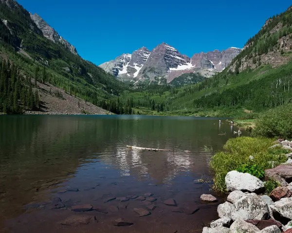 Maroon Bells Most Photographed Mountains North America Aspen Colorado Verenigde — Stockfoto